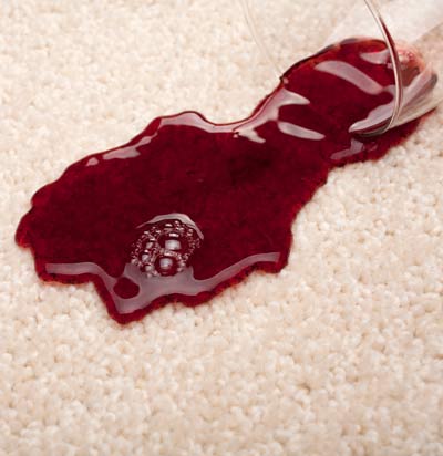 carpet stained with red wine
